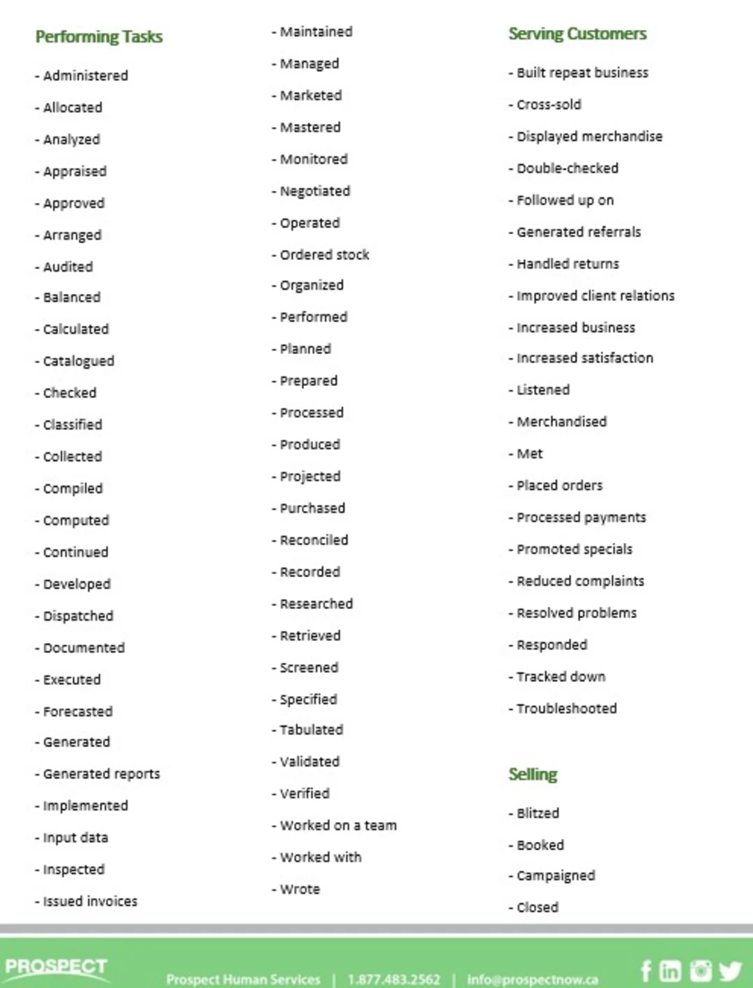 Action Words