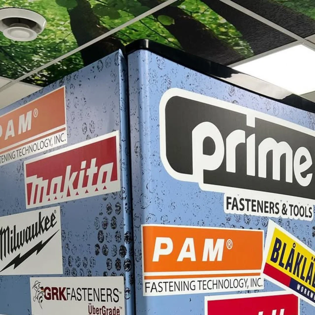 Promo fridge with ceiling wrap