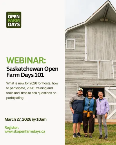 REGISTER TO BE A HOST FOR SK OPEN FARM DAYS