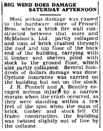 BIG WIND DOES DAMAGE SATURDAY AFTERNOON