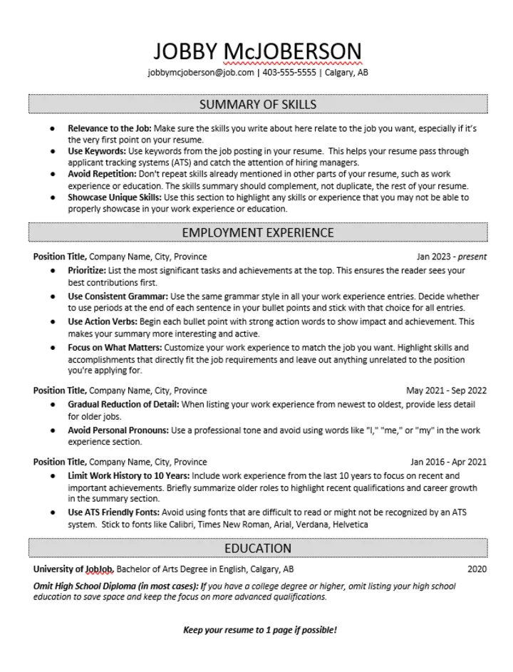 Chronological Resume - Example C