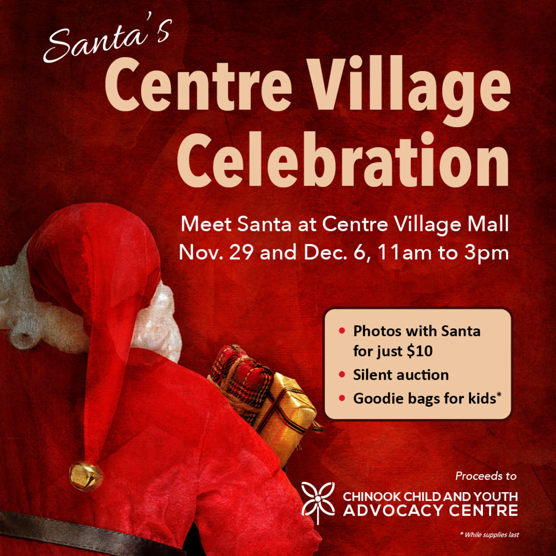 Kids come first at Santa's Centre Village Celebration Banner Image