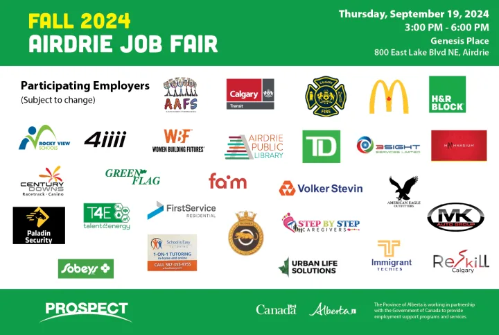 Airdrie Job Fair   19 Sep2024   Logos