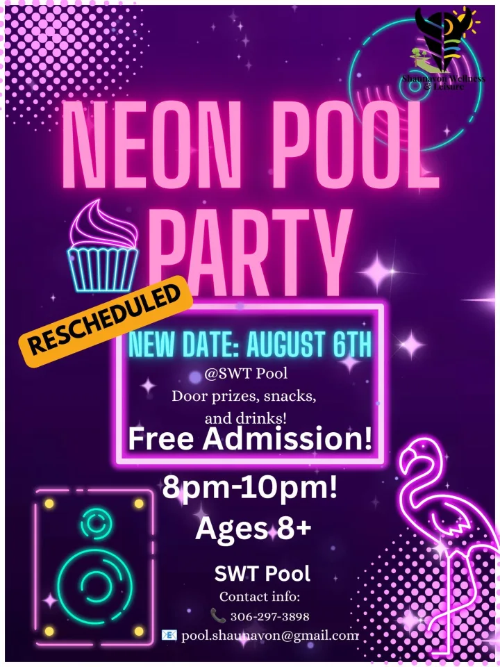 Neon Pool Party Rescheduled