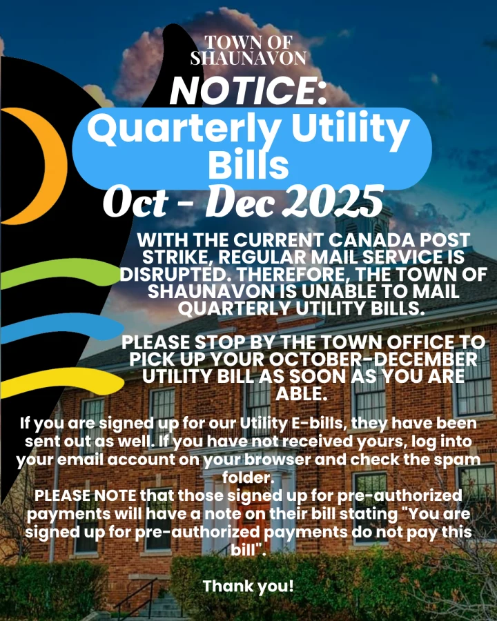 NOTICE: UTILITY BILLING - POSTAL STRIKE
