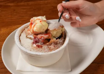 image of STRAWBERRY RHUBARB COBBLER