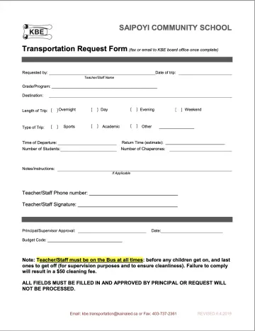 Transportation Request Form SCS file cover