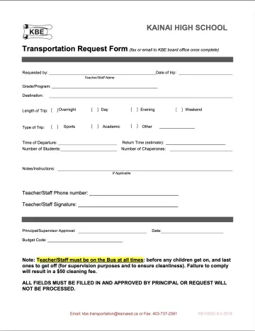 Transportation Request Form KHS file cover
