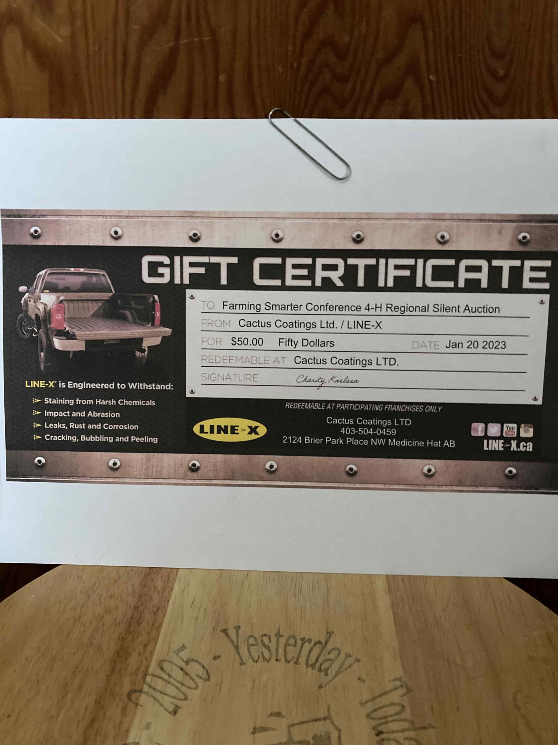 Gift Certificate Perlich Bros.