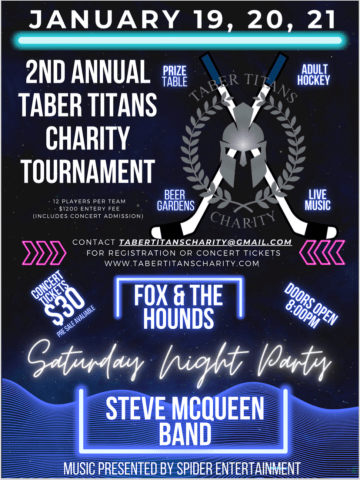 image portraying TABER TITANS 2nd Annual Charity Hockey Tournament Concert and Cabaret 