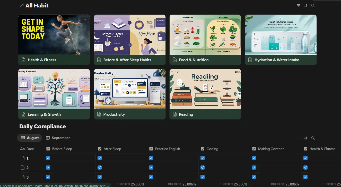 Daily Planner Notion Template - Master Dashboard
