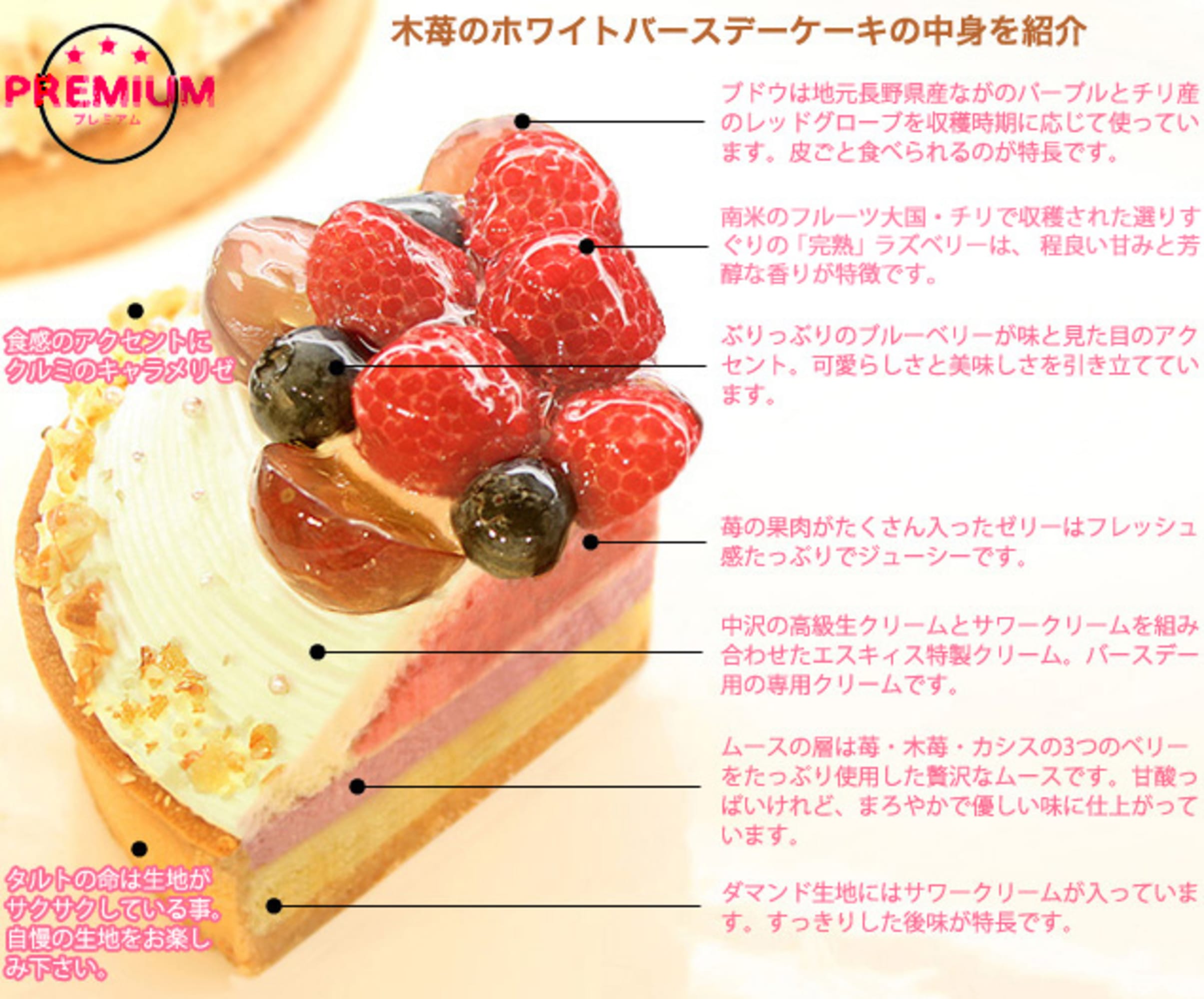 木苺のホワイトバースデーケーキ14cm 誕生日 記念日 タルト メッセージプレート キャンドル5本付 誕生日ケーキのお店 エスキィスのプレゼント ギフト通販 Tanp タンプ