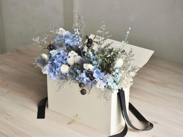 Flower Bag Df Blue フラワーバッグアレンジ ドライフラワー ブルー Always Flowers オールウェイズフラワーズ Tanp タンプ