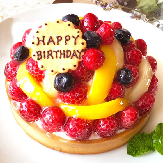 特製フルーツの華やかなバースデーケーキ 誕生日 記念日 メッセージプレート キャンドル５本付き 誕生日ケーキのお店 エスキィスのプレゼント ギフト通販 Tanp タンプ