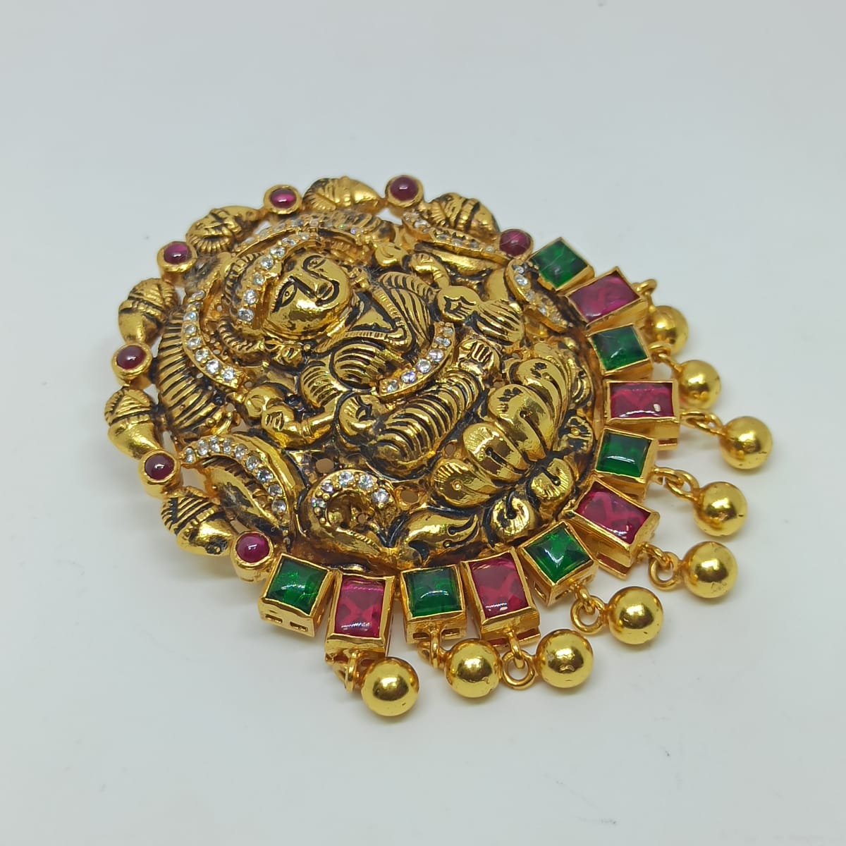 Lakshmi Colorstone Antique Pendant