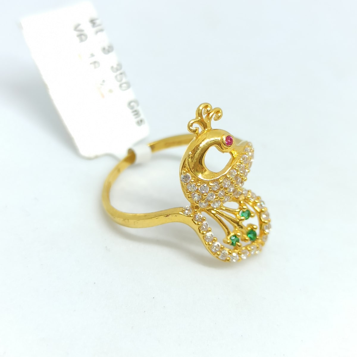 Peacock Cz Colorstone Ring 2