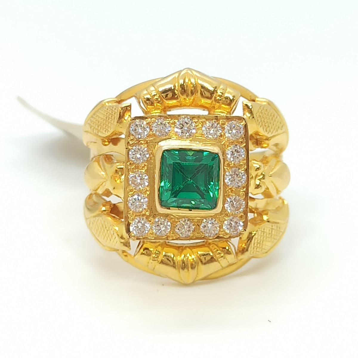 Emerald Cz Gold Ring