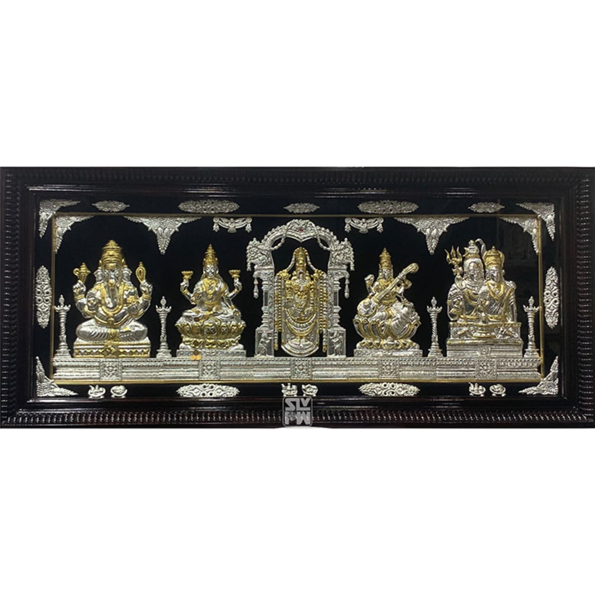 Buy 24x54 Gold Polish Ganesha Lakshmi Balaji Saraswati Eshwara ...