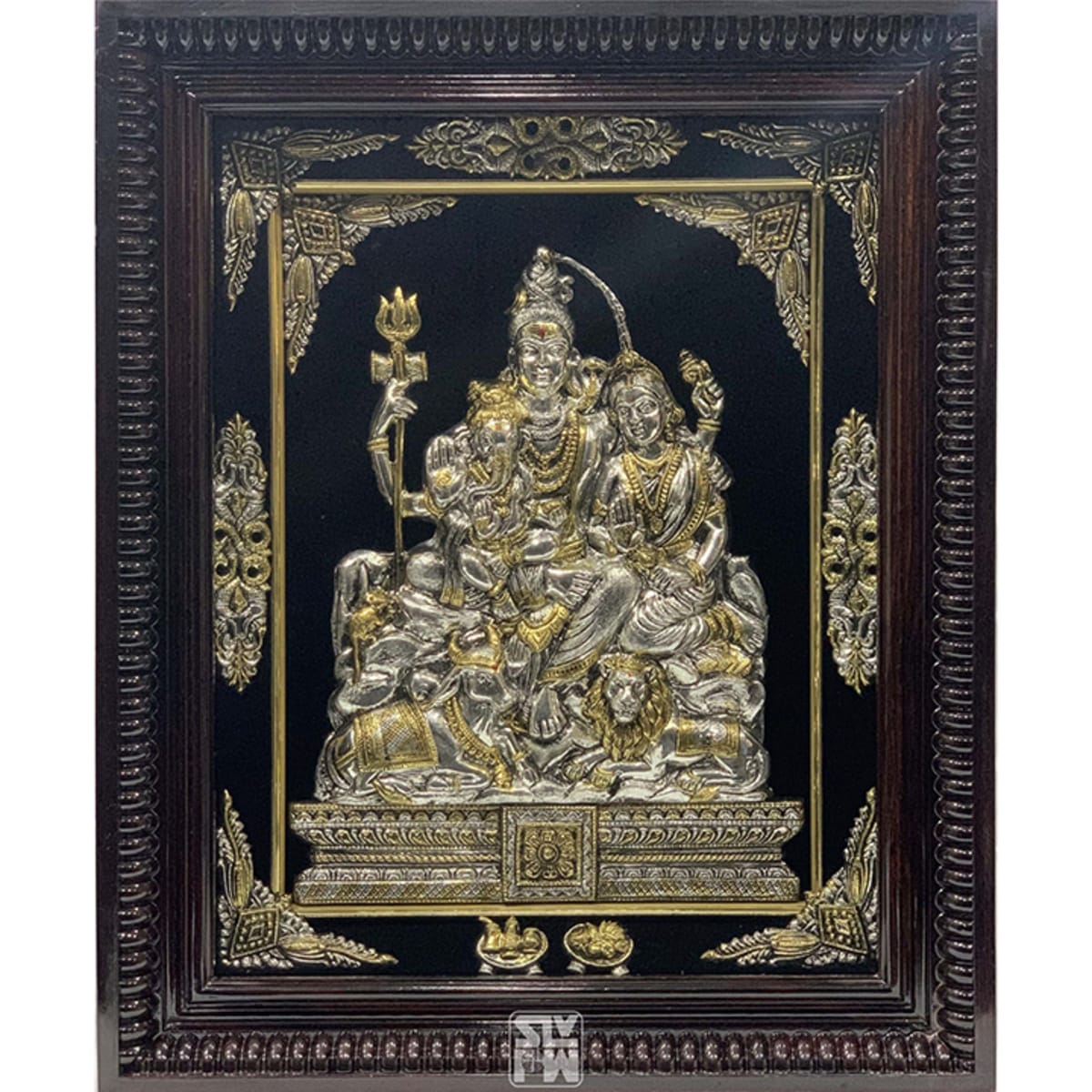 Buy Eshwara Parvati Ganesha 19x23 Antique Finish Online | Photo ...