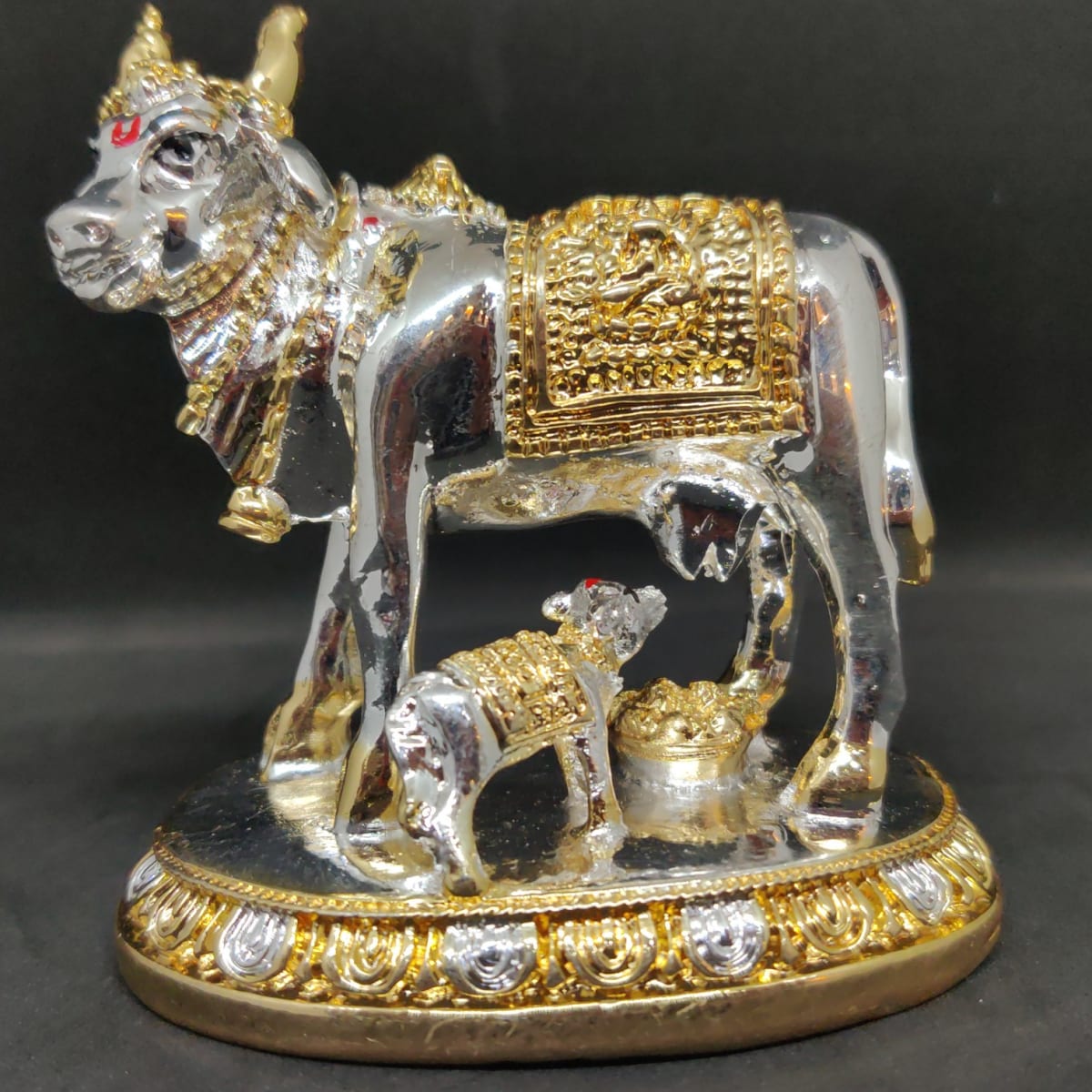 Buy Silver Sprayed Gomatha Idol Online | New Prasad Jewellers ...