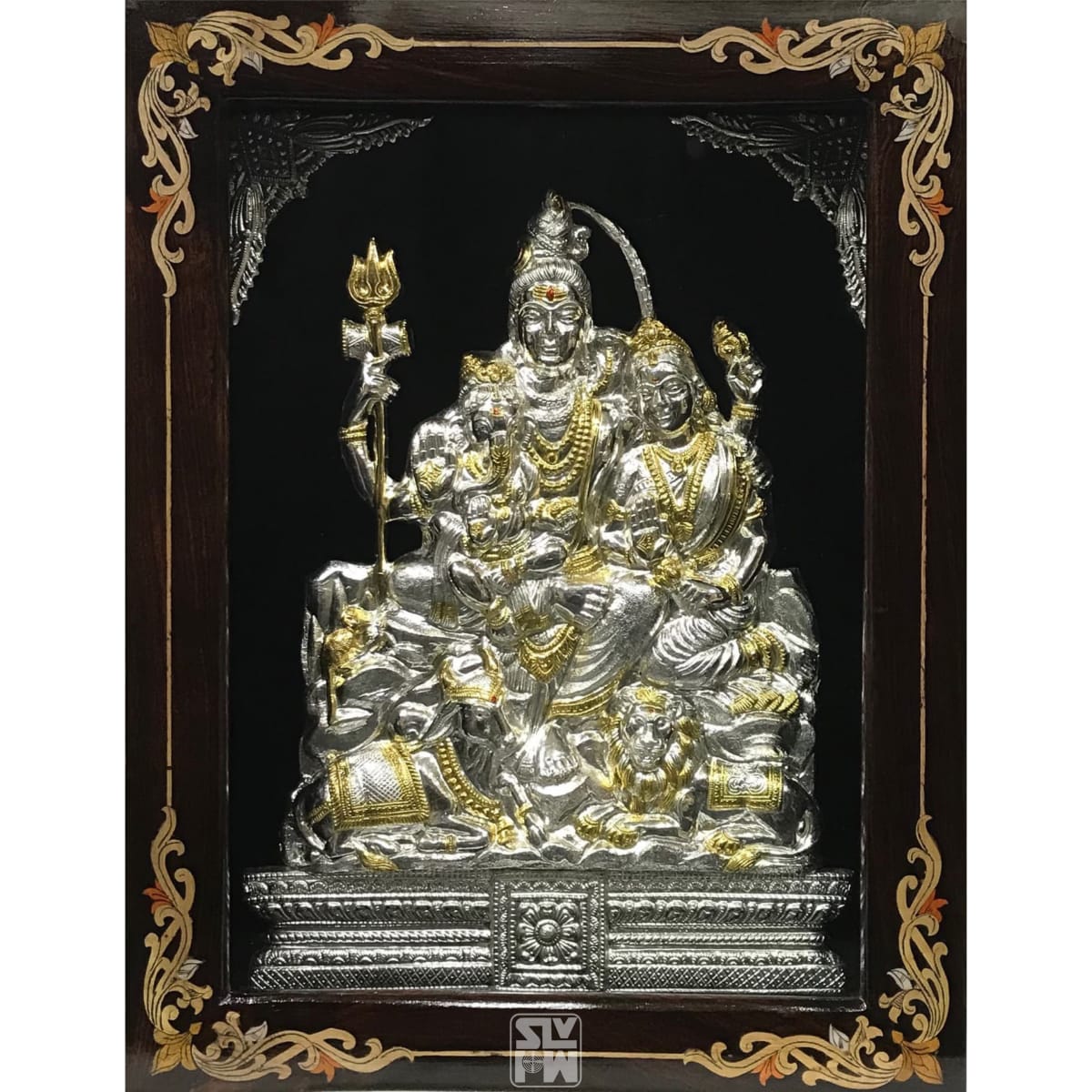 Buy Eshwara Parvati Ganesha 15x19 Gold Polish Online | Photo ...