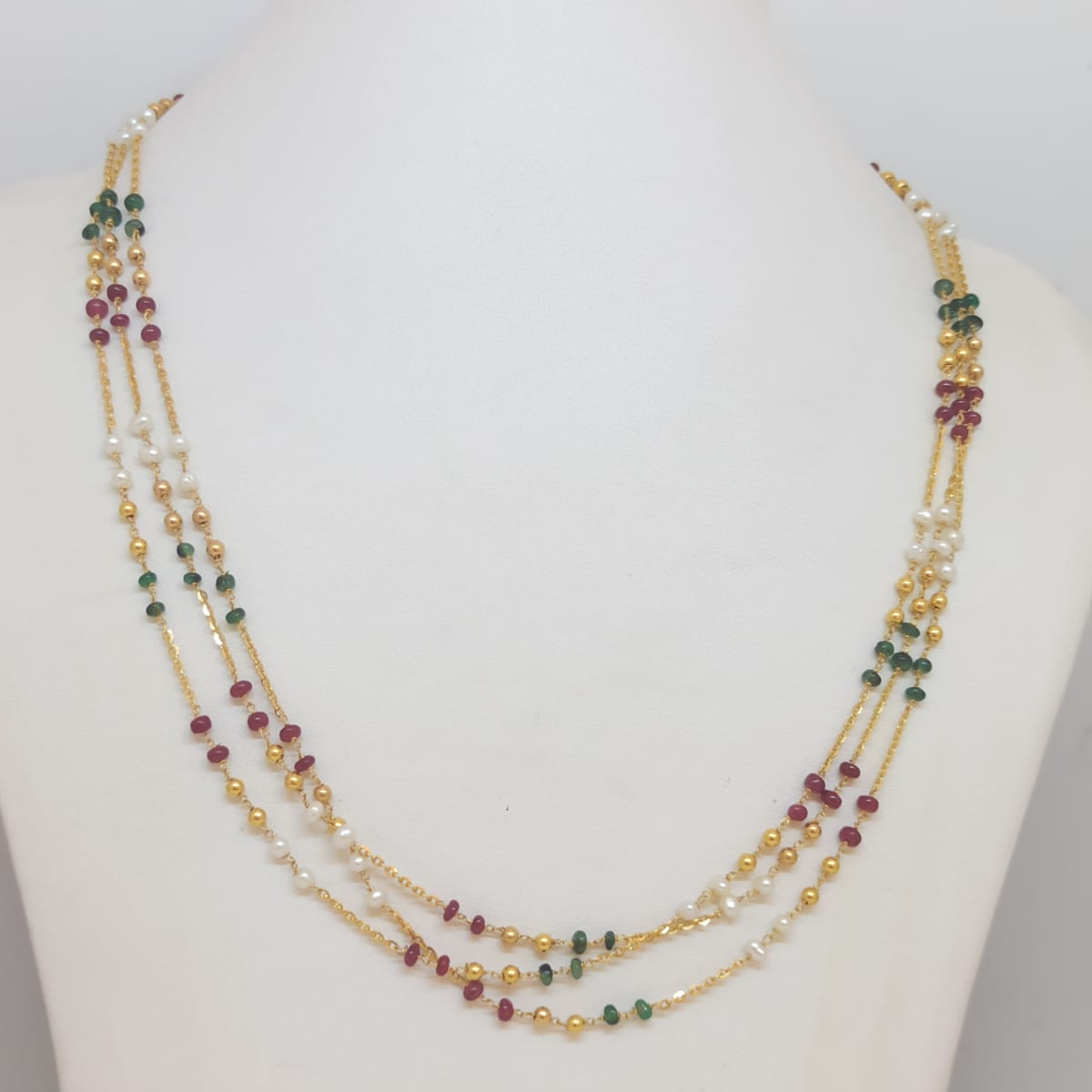 Buy Colourful Pearl Chain Online | Kerala Jewellers - JewelFlix