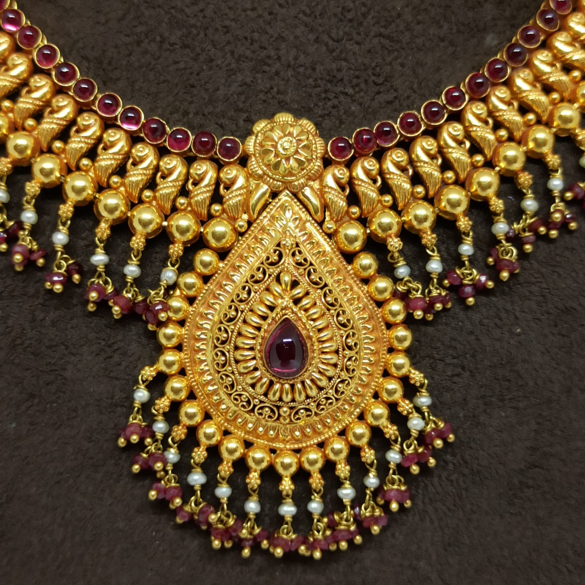 Buy Pear Shape Traditional Necklace Online | Prakash Jewellers - JewelFlix