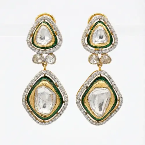 DIAMOND FAR POLKI EARRING