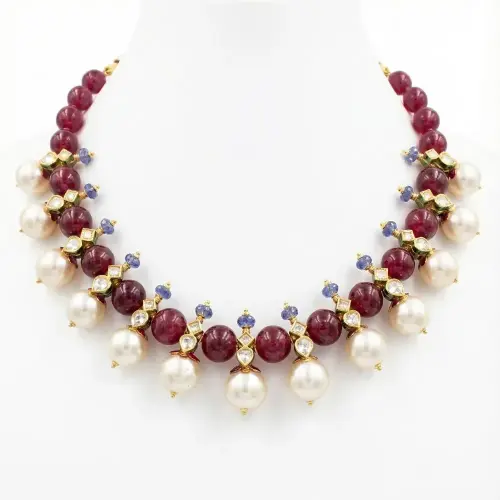 RUBY BALLS SOUTHSEA NECKLACE