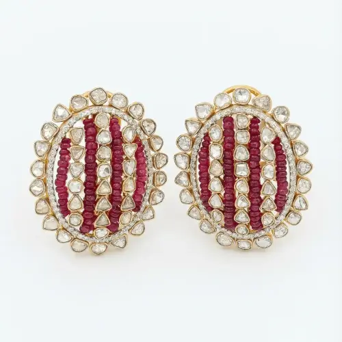 RUBY DIAMOND POLKI EARRING