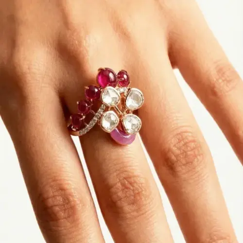 RUBY POTA POLKI RING