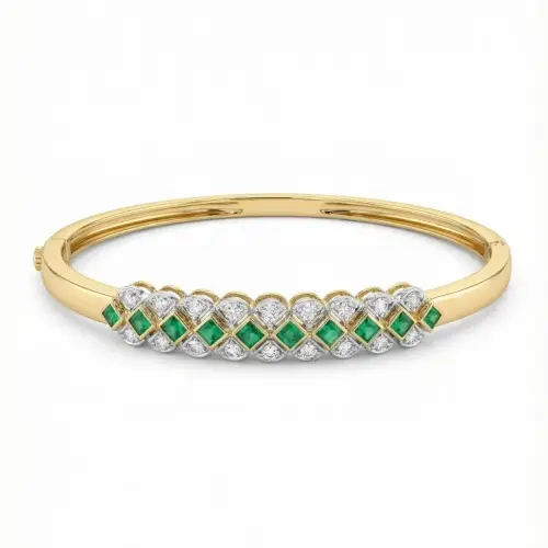 DIAMOND EMERALD CHOWKI BRACELET