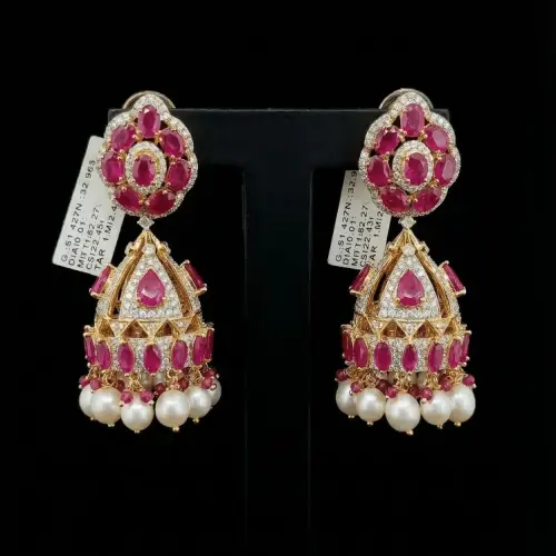 RUBY OVAL PAN MARQUEZ  EARRING