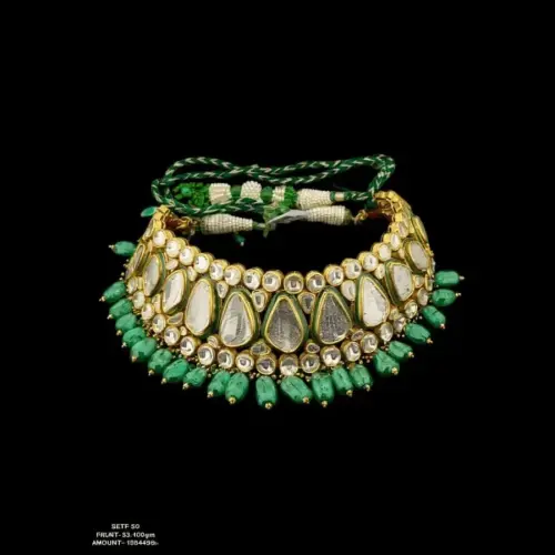 GREEN MINA KUNDAN POLKI SET