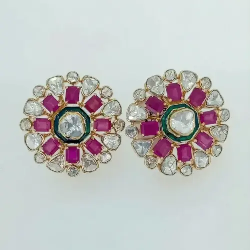 POLKI RUBY OCTO EARRING