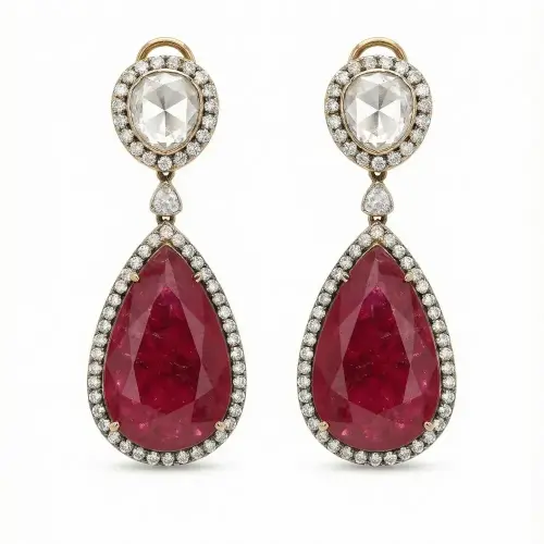 RUBY PAN POLKI EARRING