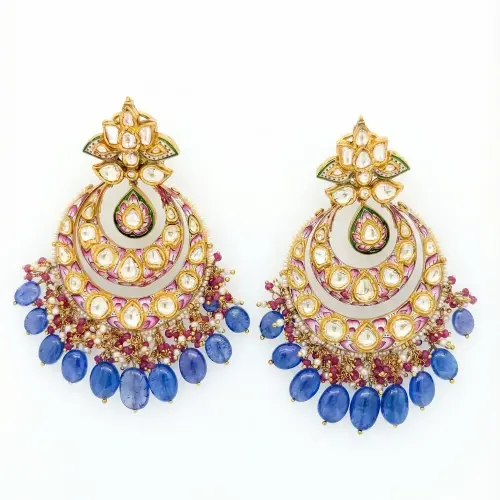 PINK MEENA EARRING