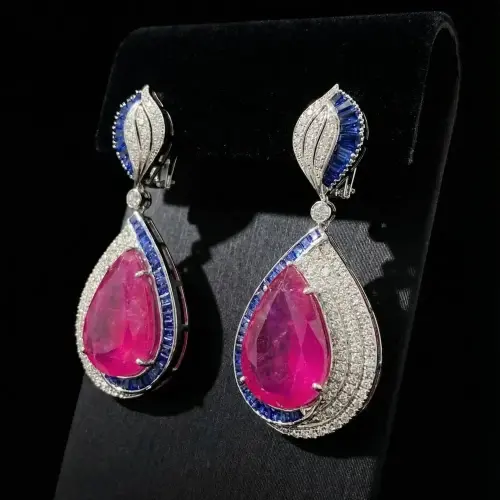 DIAMOND NILLA RUBY PAN EARRING