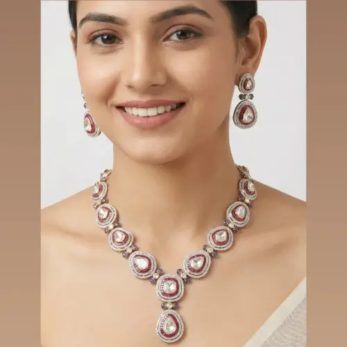 RUBY BEGGUST DIAMOND BEGGUST POLKI SET