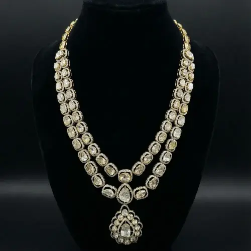 DIAMOND POLKI DOUBLE LINE set