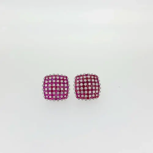 RUBY ROUND DIAMOND ROUND EARRING