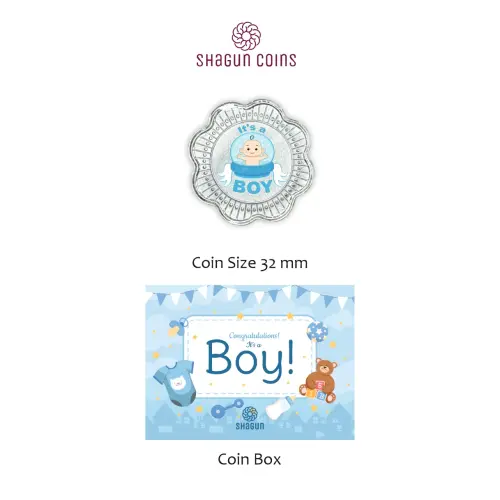 1 GRAM SILVER COIN BOX -  BOY
