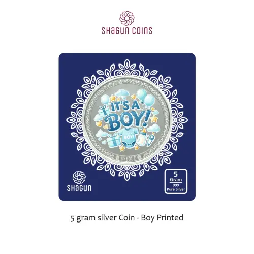 5 GRAM SILVER COIN BIG SIZE - 50MM -  boy printed