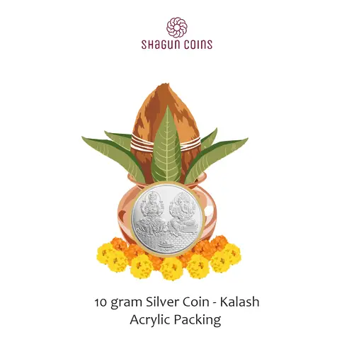 NEW SHAPE 10 GRAM SILVER COIN - STANDARD -  Kalash