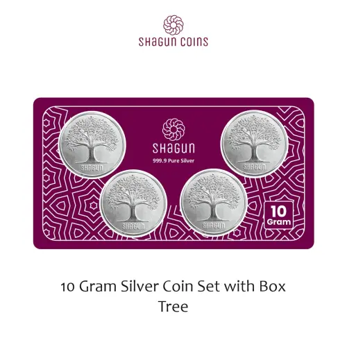 10 GRAM SILVER COIN SET WITH BOX -  Tree