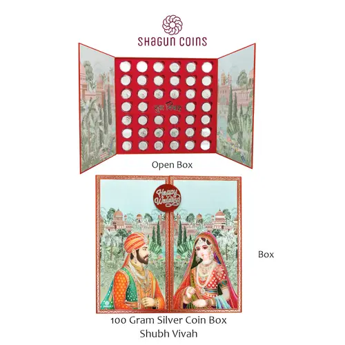 100 GRAM SILVE COIN BOX -  SHUBH VIVAH