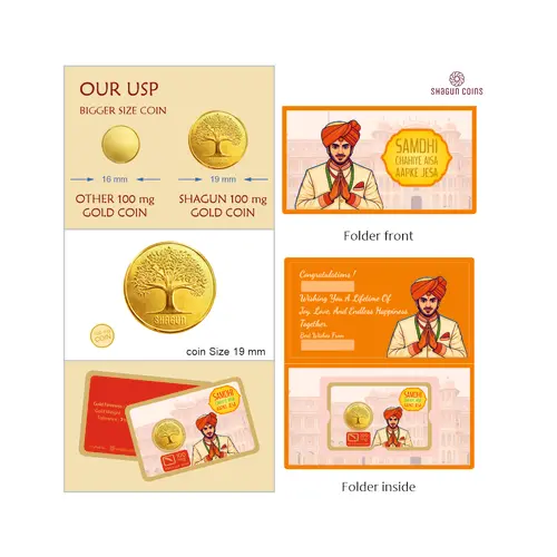 100 mg.GOLD SHAGUN FOLDER - SAMDHI