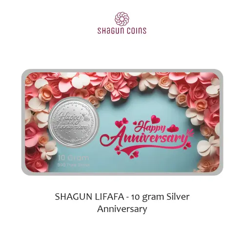 10 GRAM SILVER SHAGUN LIFAFA- ANNIVERSARY