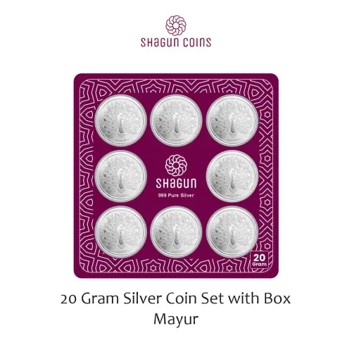 20gm set silver coin Mayur