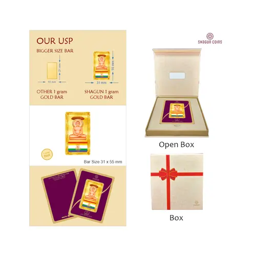 1 GRAM  GOLD BAR  - MAHAVIR SWAMI